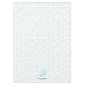 Elegant Turquoise en Silver KerstTypografie Tafelkleed (Voorkant)