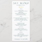 Elegant Turquoise Evenementen Menu Logo Zakelijke (Achterkant)