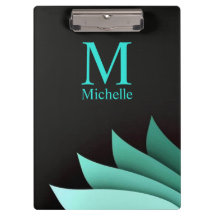 Elegant Turquoise Floral gepersonaliseerd monogram