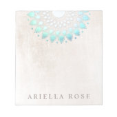 Elegant Turquoise Floral Lotus Notitieblok (Voorkant)