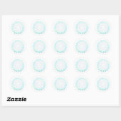 Elegant Turquoise Floral Lotus White Marble Ronde Sticker (Vel)