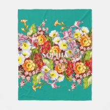 Elegant Turquoise  Floral Persoonlijke naam