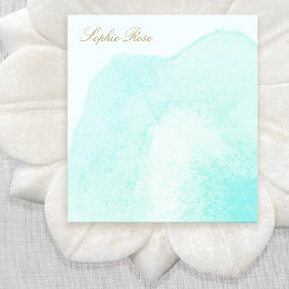 Elegant Turquoise Floral Waterverf Vloer Notitiebl Notitieblok