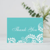 Elegant Turquoise Flourish Wedding Dank je wel (Staand voorkant)