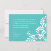 Elegant Turquoise Flourish Wedding Dank je wel (Achterkant)