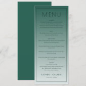Elegant Turquoise Formeel Menu (Voorkant / Achterkant)