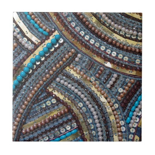 Elegant turquoise gesequenceerd tegeltje (Voorkant)