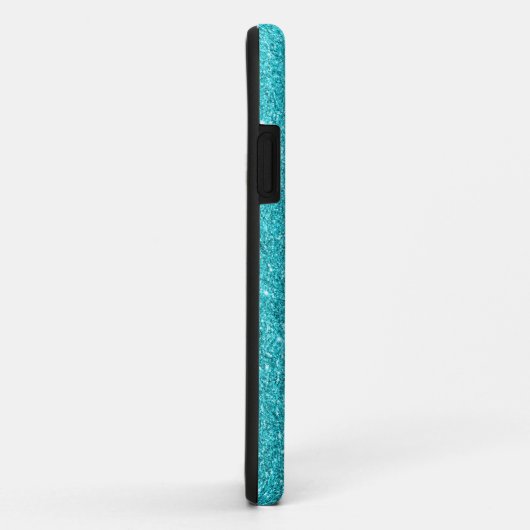 Elegant turquoise glitter iPhone Case (Achterkant/rechts)