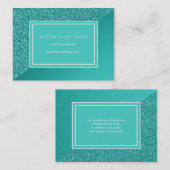 Elegant Turquoise Glitter Kijk Visitekaartje (Voorkant / Achterkant)