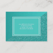 Elegant Turquoise Glitter Kijk Visitekaartje (Achterkant)