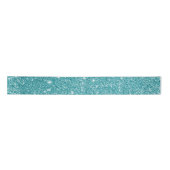 Elegant Turquoise Glitter Modern Satijnen Lint (Voorkant)
