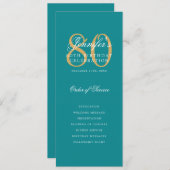 Elegant Turquoise Gold 80e Verjaardag Programma Me (Voorkant / Achterkant)