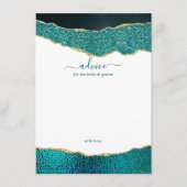Elegant Turquoise & Gold Agate Wedding Advieskaart (Voorkant)