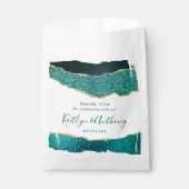 Elegant Turquoise & Gold Agate Wedding Bedankzakje (Voorkant)
