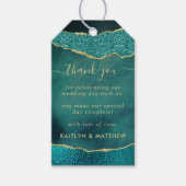 Elegant Turquoise & Gold Agate Wedding Cadeaulabel (Voorkant)