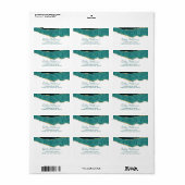 Elegant Turquoise & Gold Agate Wedding Etiket (Full Sheet)