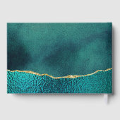 Elegant Turquoise & Gold Agate Wedding Gastenboek (Achterkant)