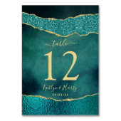 Elegant Turquoise & Gold Agate Wedding Kaart (Voorkant)