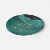 Elegant Turquoise & Gold Agate Wedding Papieren Bordje (Gekanteld)