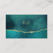 Elegant Turquoise & Gold Agate Wedding Plaatskaartje (Achterkant)