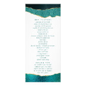 Elegant Turquoise & Gold Agate Wedding Program Reclamekaart (Achterkant)