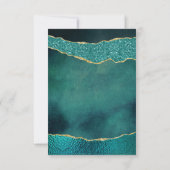 Elegant Turquoise & Gold Agate Wedding RSVP Kaartje (Achterkant)
