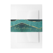 Elegant Turquoise & Gold Agate Wedding Uitnodigingen Wikkel (Voorkant Voorbeeld)