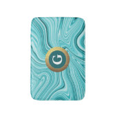 Elegant turquoise goudmarmer badmat (Voorkant Verticaal)