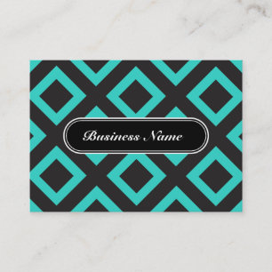 Elegant Turquoise Graphic Square Pattern Visitekaartje