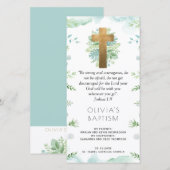 Elegant Turquoise, groen doop Bladwijzer gunst Bedankkaart (Voorkant / Achterkant)