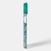 Elegant turquoise groene monogram marmer Case-Mate iPhone case (Achterkant / Rechts)