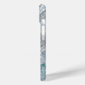 Elegant turquoise groene monogram marmer Case-Mate iPhone case (Achterkant / Links)