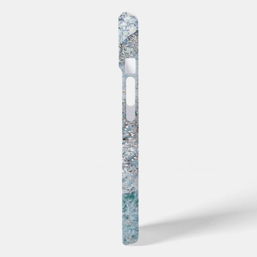 Elegant turquoise groene monogram marmer Case-Mate iPhone case (Achterkant / Links)