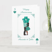 Elegant Turquoise Happy Jubileum Custom Kaart (Voorkant)