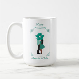 Elegant turquoise Happy Jubileum Custom Mok