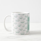 Elegant Turquoise Hydrangea Monogram Koffiemok (Links)