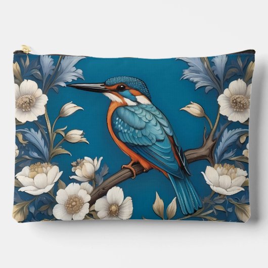 Elegant Turquoise Kingfisher Bird Floral  Etui (Voorkant)