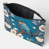 Elegant Turquoise Kingfisher Bird Floral  Etui (Open)
