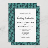 Elegant Turquoise Leaf Pattern Botanical Wedding Kaart (Voorkant / Achterkant)
