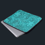 Elegant Turquoise Leather look Embossed Flowers Laptop Sleeve<br><div class="desc">Elegant turquoise-blauw,    leder ziet er uit met reliëfbloemen voor laptophoezen. Beschikbaar op andere producten en kan worden aangevraagd voor elk van de producten die op Zazzle worden aangeboden.</div>