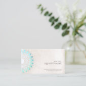 Elegant Turquoise Lotus Floral Appointment Card Afsprakenkaartje (Staand voorkant)