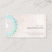 Elegant Turquoise Lotus Floral Appointment Card Afsprakenkaartje (Voorkant)
