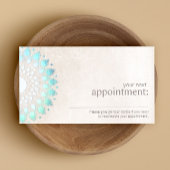 Elegant Turquoise Lotus Floral Appointment Card Afsprakenkaartje