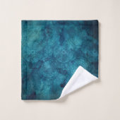 Elegant Turquoise Mandala Waterverf Patroon Bad Handdoek (Wasdoekje)