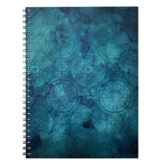 Elegant Turquoise Mandala Waterverf Patroon Notitieboek (Voorkant)