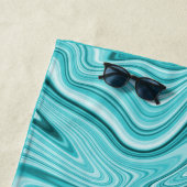 Elegant turquoise marble script name  strandlaken (In situ)