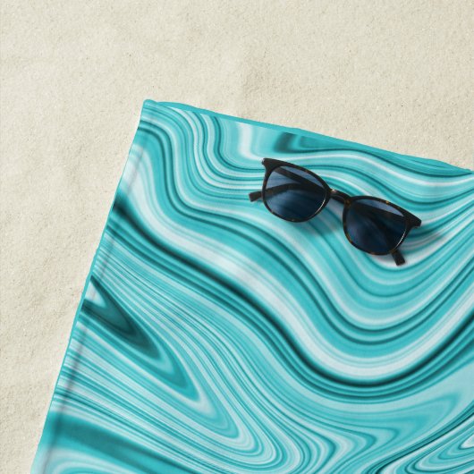 Elegant turquoise marble script name  strandlaken (In situ)