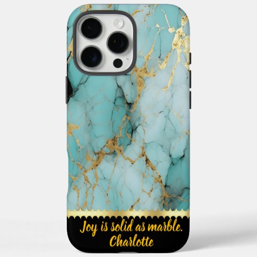 Elegant turquoise marmer met prachtige gouden ader Case-Mate iPhone case (Achterkant)