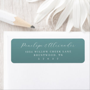 Elegant Turquoise Minimalistisch Etiket