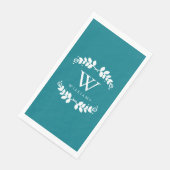 Elegant turquoise monogram servet (Hoek)